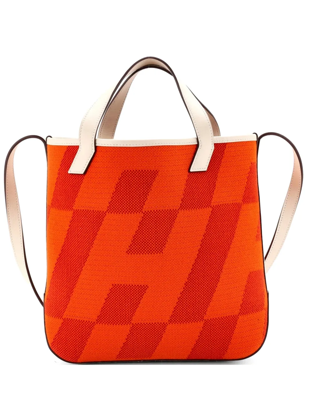 Hermès Cabas Hen Biais Tote Schultertasche aus Canvas 27cm in Nude