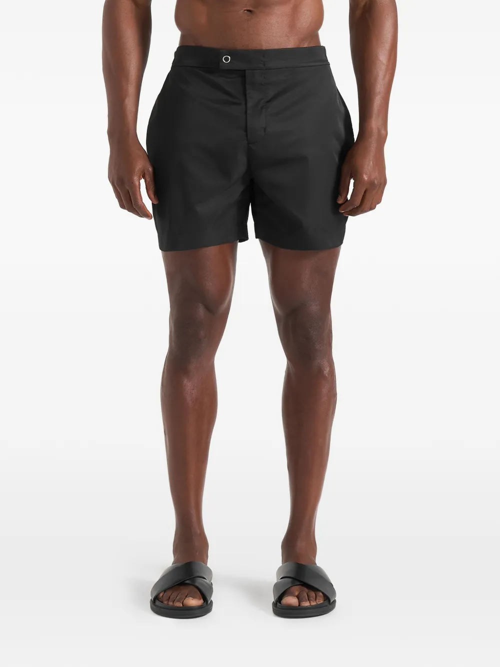 Manière De Voir Brian adjustable waist-tab swim shorts - Nero