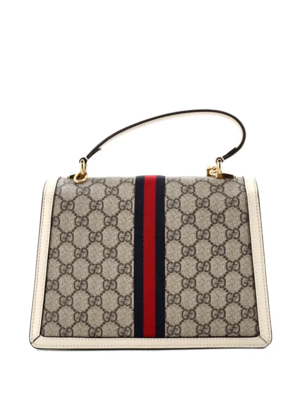 とみちゃん　未使用級180 GUCCI グッチ　ハンドバッグGG柄 oy8 Gucci Pre-Owned Ophidia Flap Top Handle Bag GG Coated Canvas Small