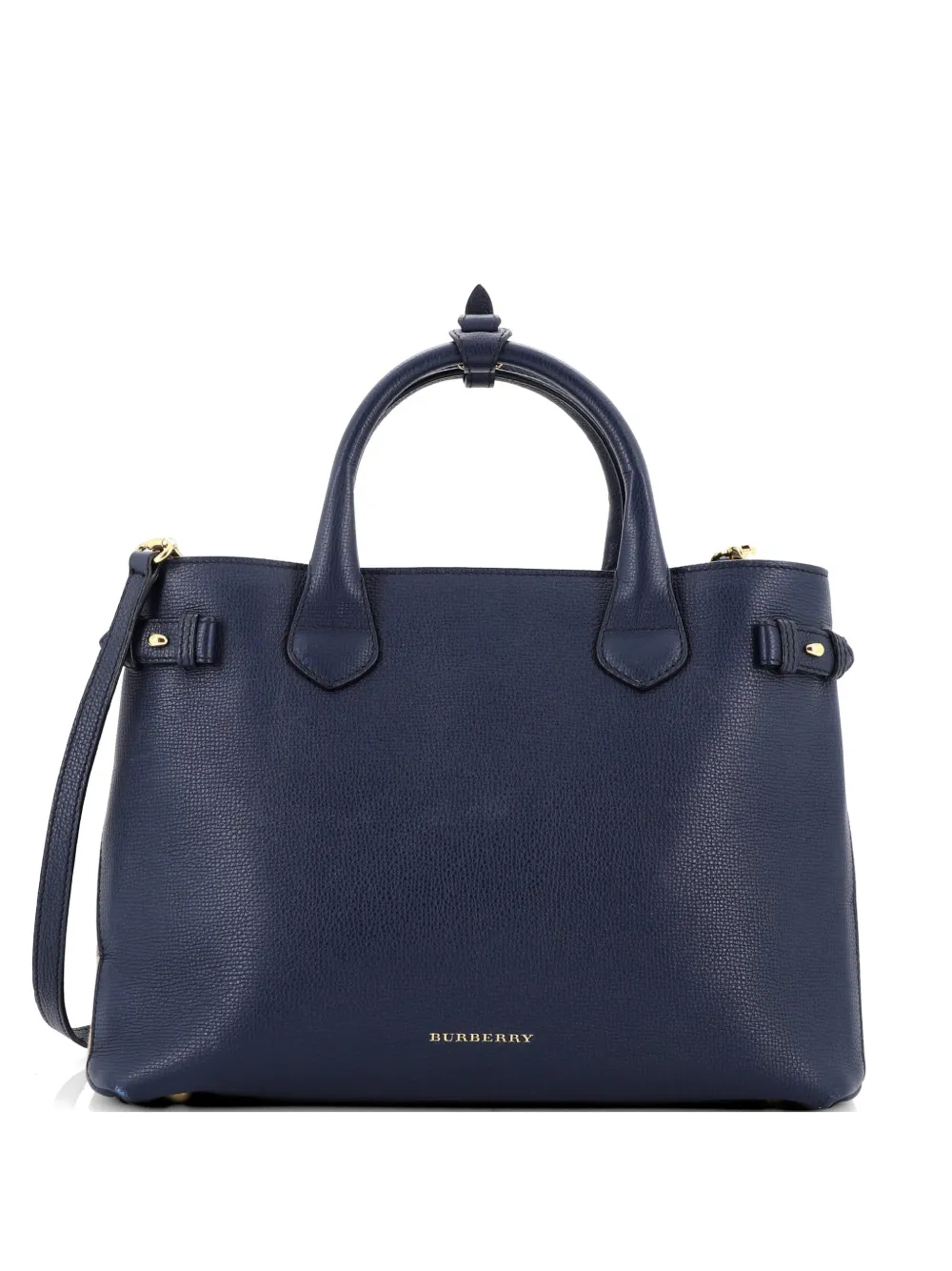Burberry Pre-Owned Banner Tote Leather and House Check Canvas Medium satchel - Blu