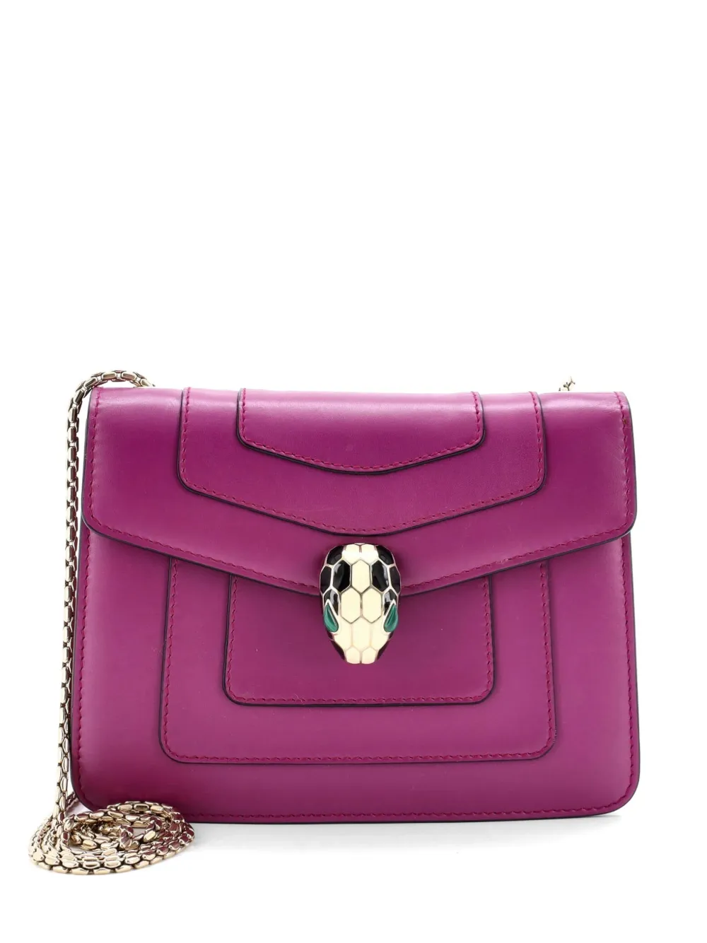 Bvlgari Pre-Owned Serpenti Forever Square Shoulder Bag Leather Small crossbody bag - Viola