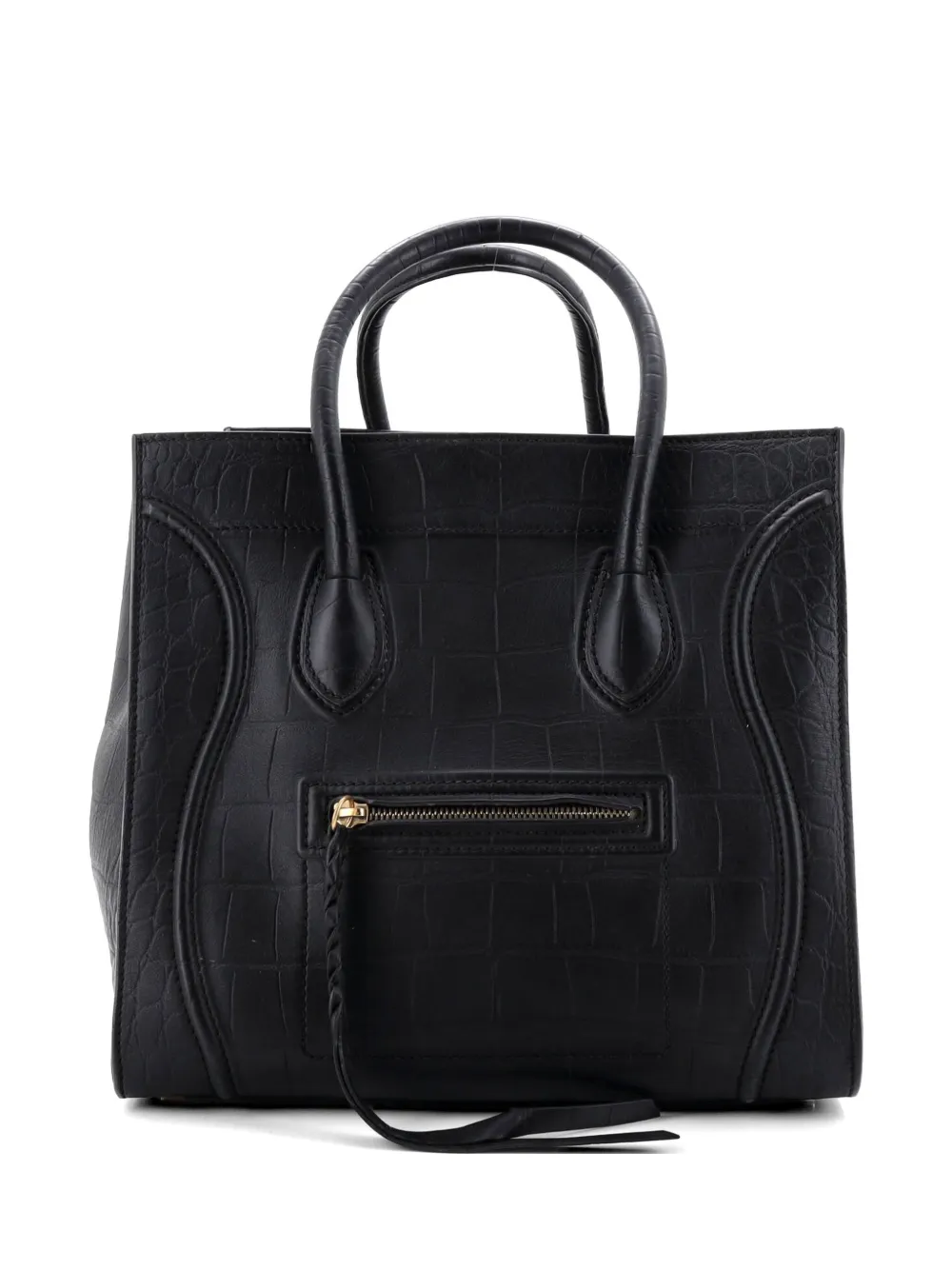 Celine Pre-Owned Phantom Bag Crocodile Embossed Leather Medium tote bag - Nero