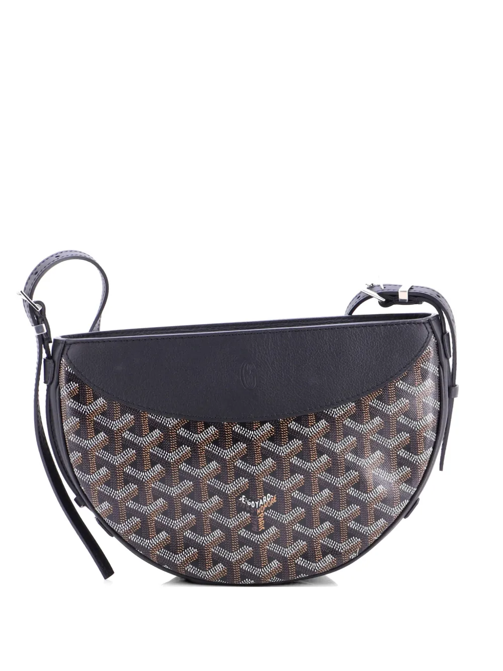 Goyard Pre-Owned Hirondelle Coated Canvas and Leather shoulder bag - Nero