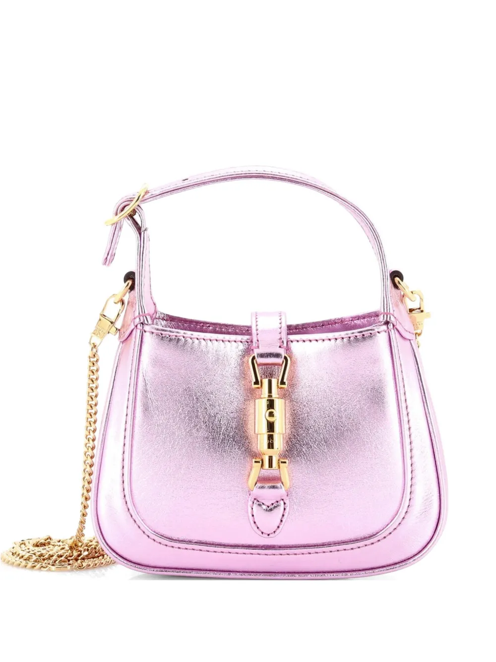 Gucci Pre-Owned Jackie 1961 Chain Leather Super Mini hobo bag - Metallic