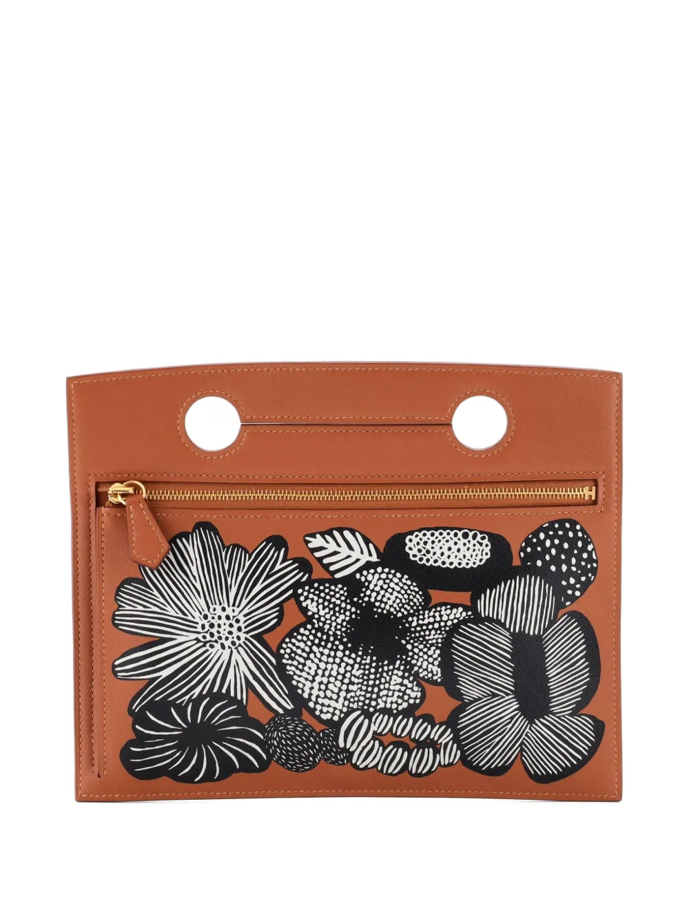 Hermès Pre-Owned Backpocket Printed Swift 20 pouch - Marrone