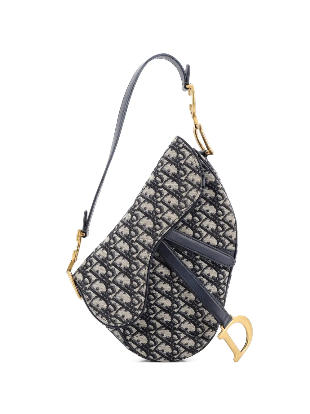 Christian Dior Pre-Owned Saddle Handbag Oblique Canvas Medium shoulder bag - Blu
