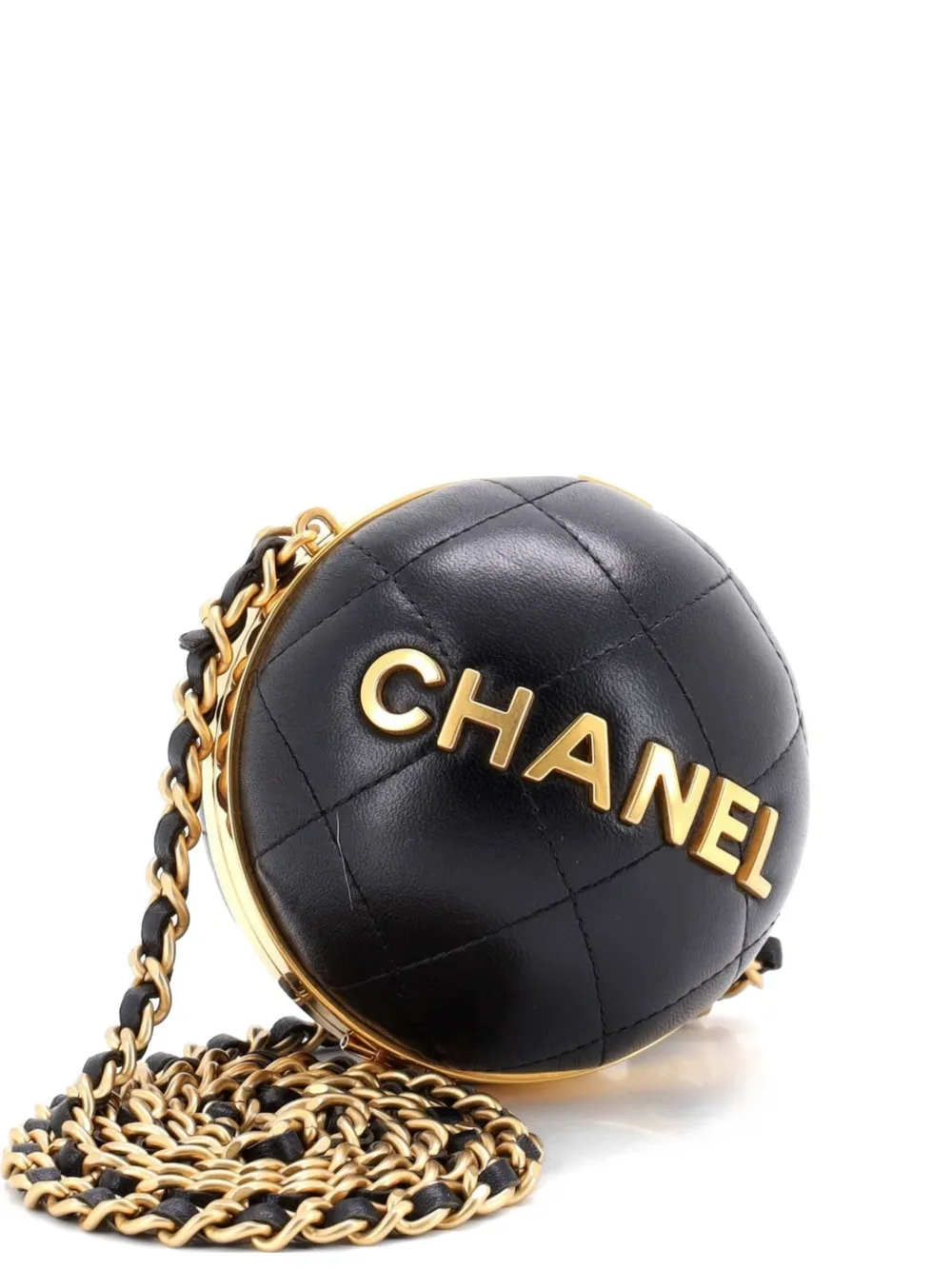 CHANEL Pre-Owned 22 Sphere Minaudiere Quilted Lambskin crossbody bag - Nero
