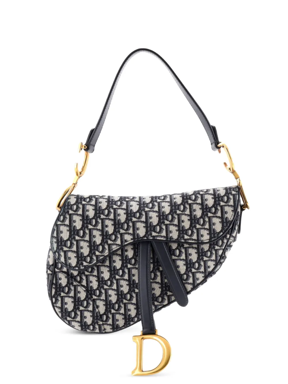 Christian Dior Pre-Owned Saddle Handbag Oblique Canvas Medium shoulder bag - Braun