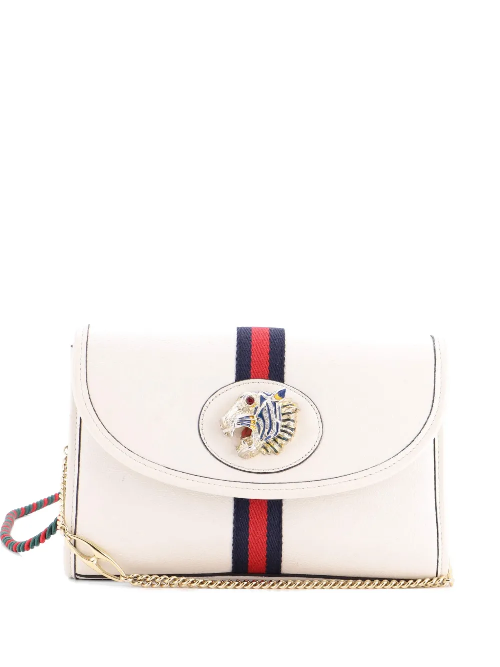Gucci Pre-Owned Rajah Web Chain Shoulder Bag Leather Small crossbody bag - Toni neutri