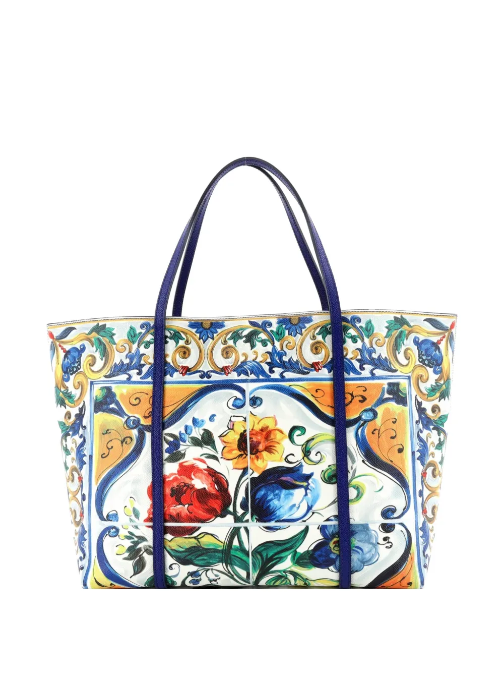 Dolce & Gabbana Pre-Owned Miss Escape Open Printed Saffiano Leather tote bag - Blu