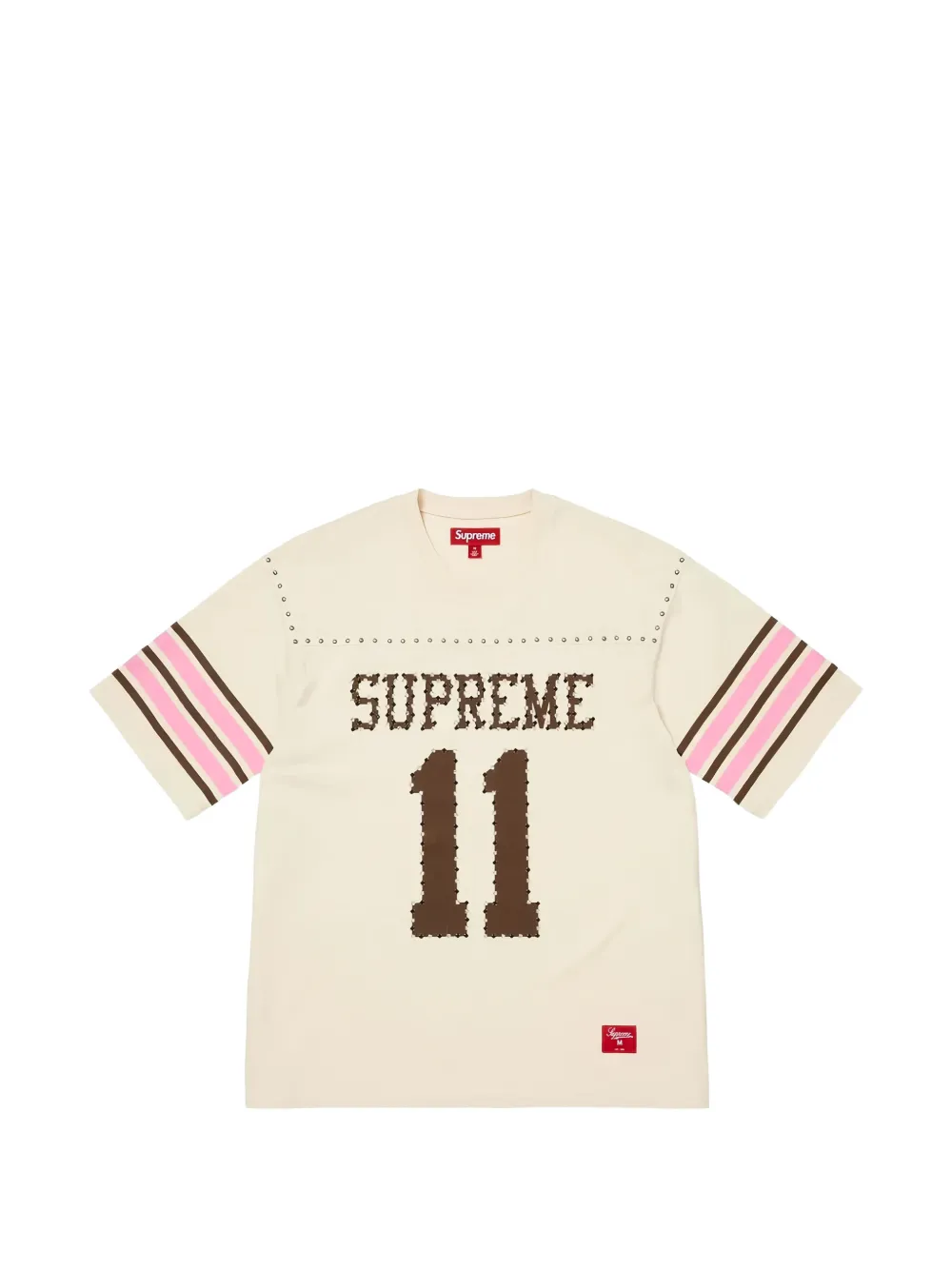 Supreme studded rhinestone-embellished T-shirt - Nude