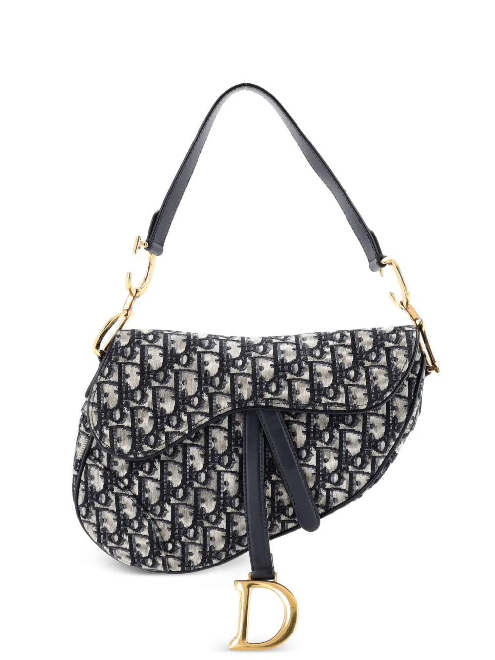 Christian Dior Pre-Owned Saddle Handbag Oblique Canvas Medium shoulder bag - Blu