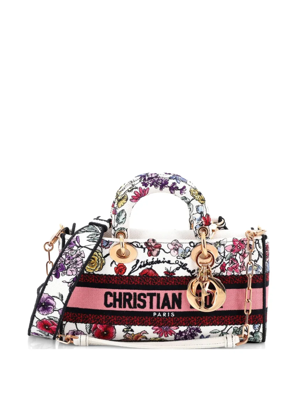 Christian Dior Pre-Owned Lady D-Joy Bag Embroidered Canvas Medium satchel - Mehrfarbig