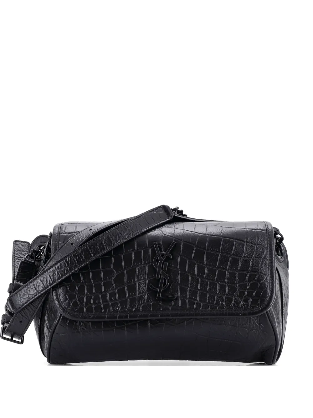 Saint Laurent Pre-Owned Niki Body Bag Crocodile Embossed Leather belt bag - Nero