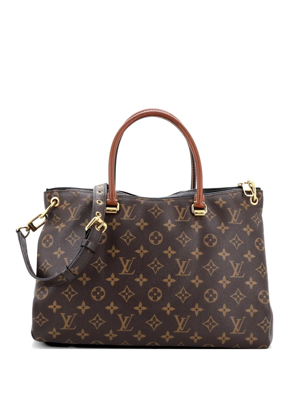 Louis Vuitton Pre-Owned Pallas Tote Monogram Canvas with Leather shoulder bag - Black
