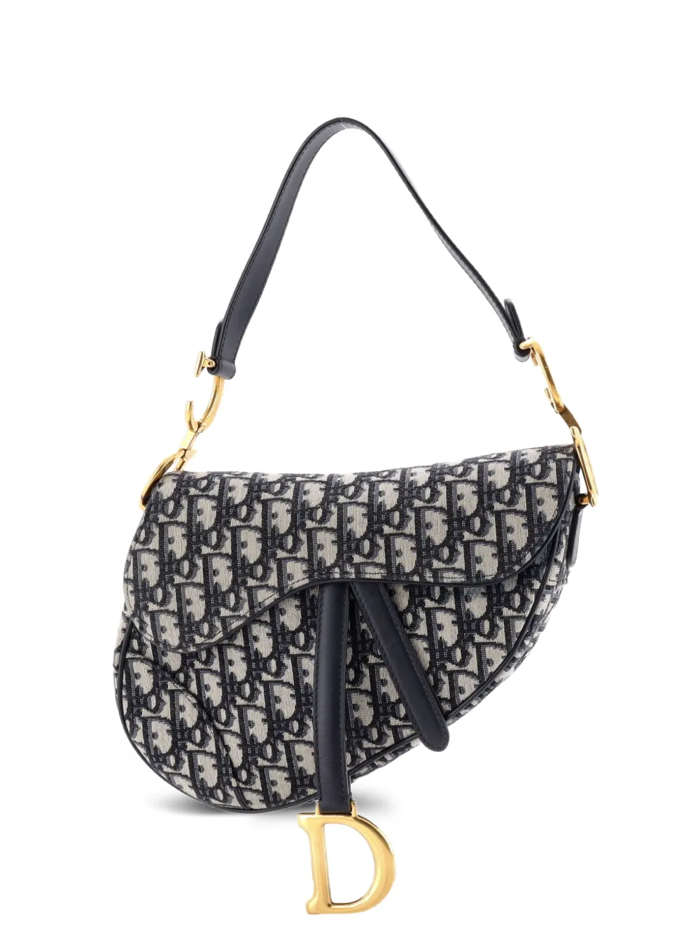 Christian Dior Pre-Owned Saddle Handbag Oblique Canvas Medium shoulder bag - Blu