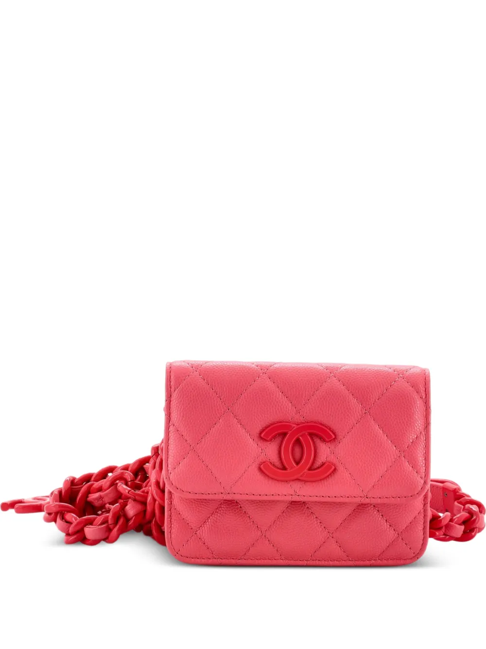 CHANEL Pre-Owned My Everything Flap Card Holder Quilted Caviar belt bag - Rosa