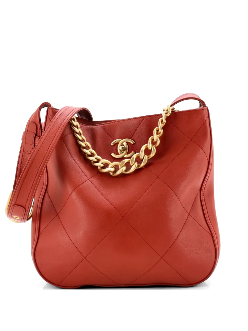 CHANEL Pre-Owned Easy Mood Quilted Calfskin hobo bag - Rosso