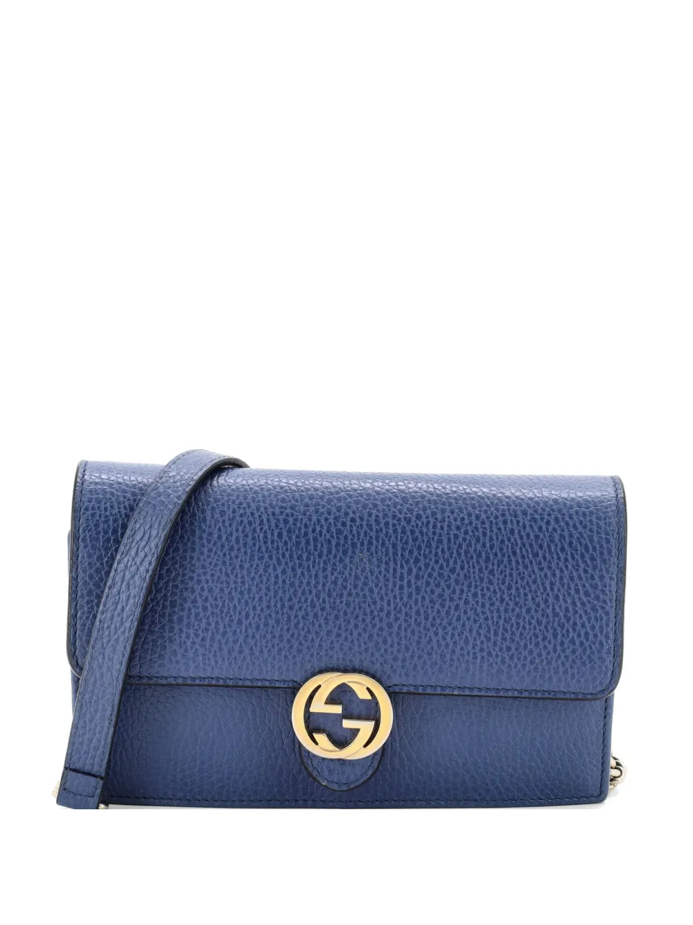 Gucci Pre-Owned Interlocking Leather Small shoulder bag - Blu
