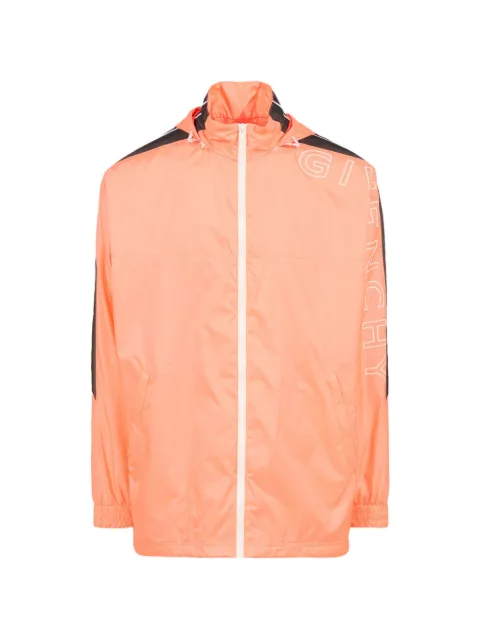 Givenchy oversized logo-print zip-up hooded windbreaker jacket