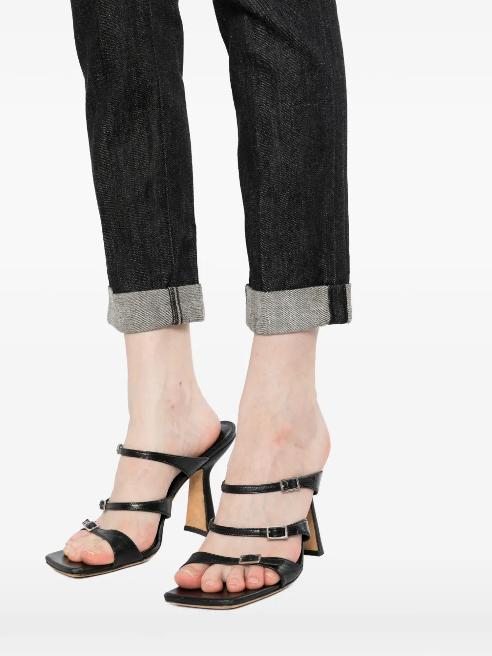 DSQUARED2 Jeans met omgeslagen pijpen Zwart