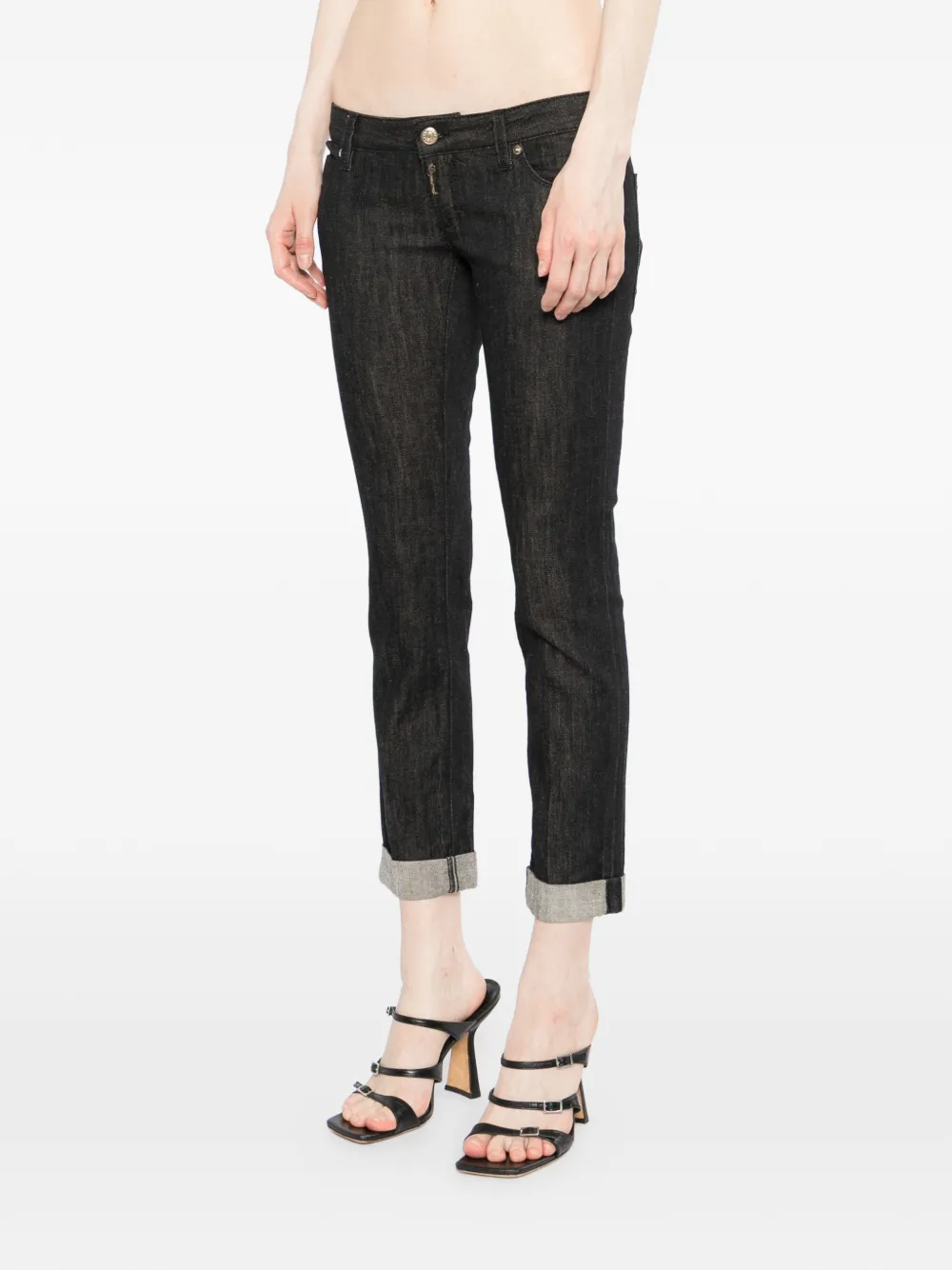  Dsquared2 Vaqueros Con Dobladillo Vuelto - Negro 