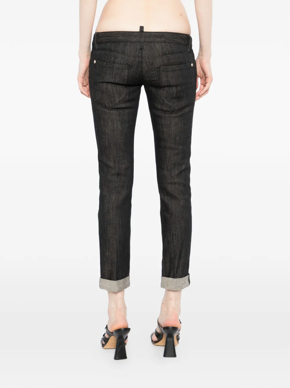 DSQUARED2 Jeans met omgeslagen pijpen Zwart