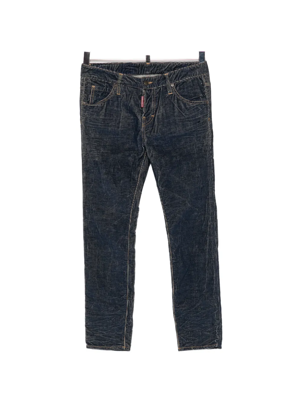 DSQUARED2 whiskered logo-tag jeans - Blu