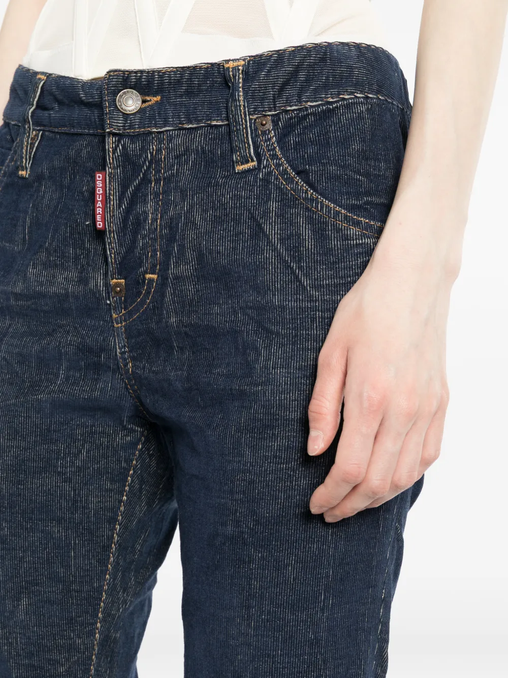 DSQUARED2 Whiskered jeans met logolabel Blauw