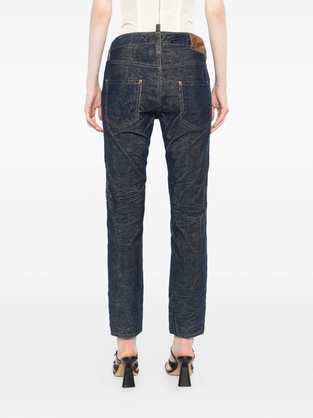 DSQUARED2 Whiskered jeans met logolabel Blauw