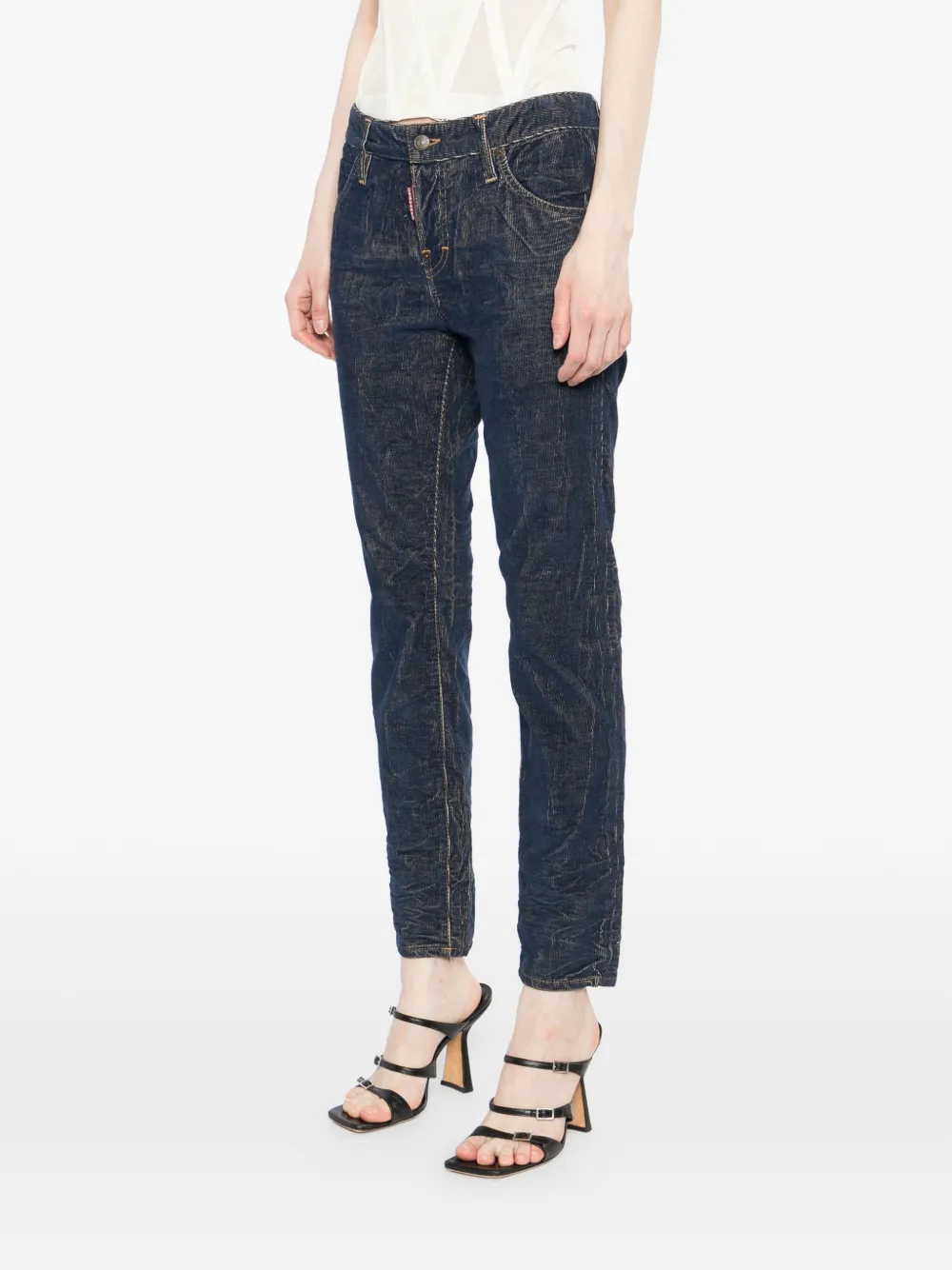 DSQUARED2 Whiskered jeans met logolabel Blauw