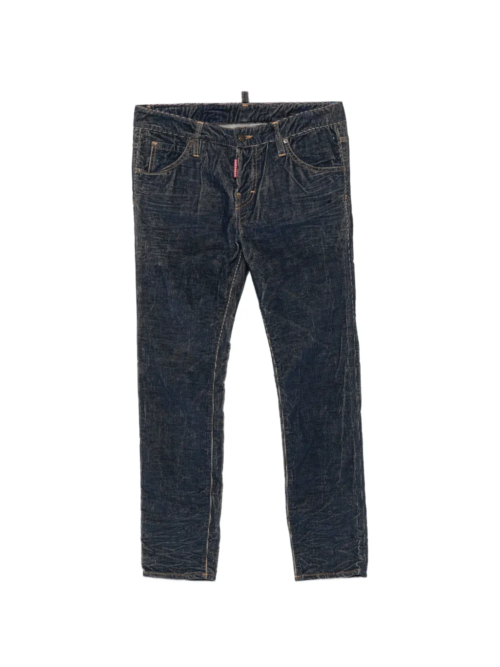 DSQUARED2 whiskered logo-tag jeans - Blu