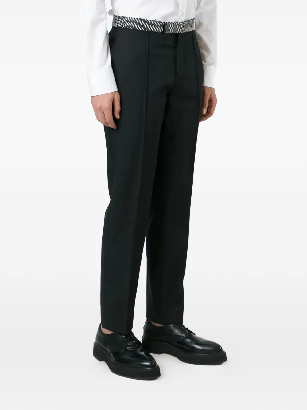 Alexander McQueen Pantalon met tailleband met studs Zwart