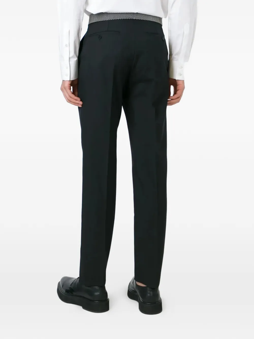 Alexander McQueen Pantalon met tailleband met studs Zwart