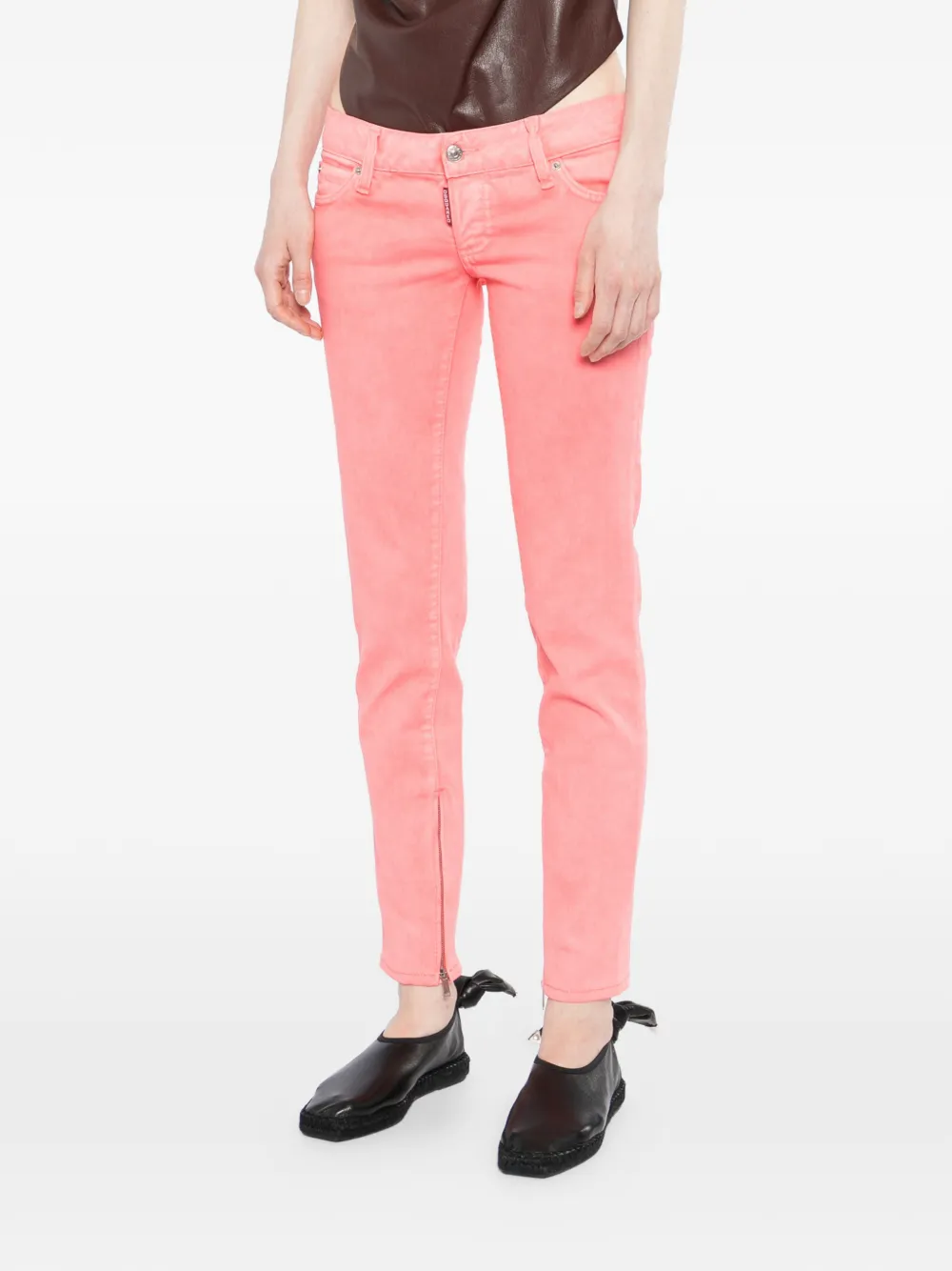  Dsquared2 Vaqueros Con Bajos Con Cremallera - Rosa 