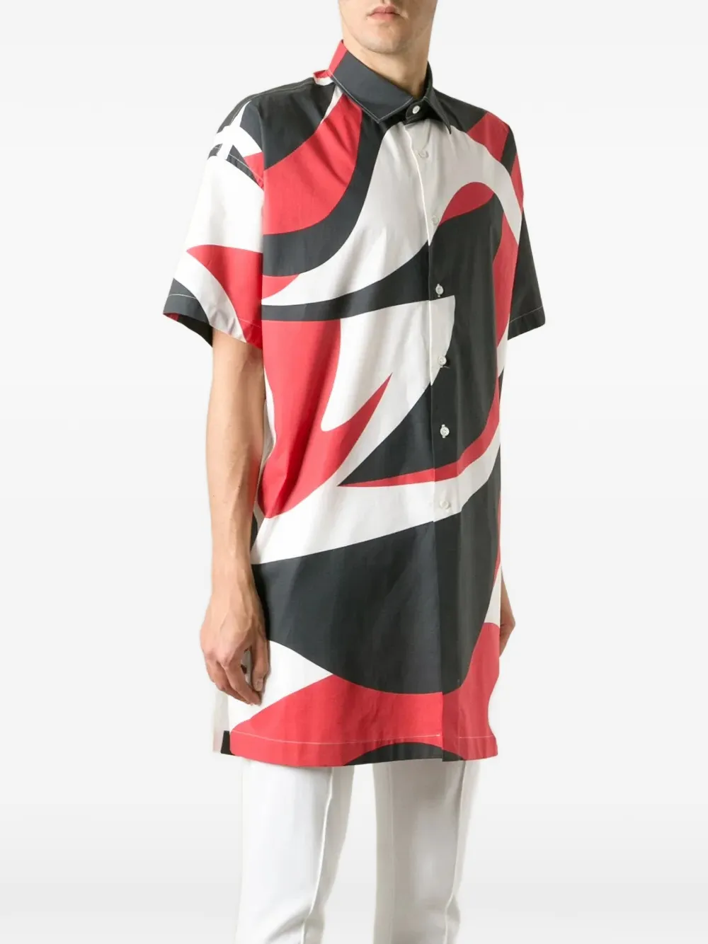 Alexander McQueen Overhemd met abstracte print Zwart