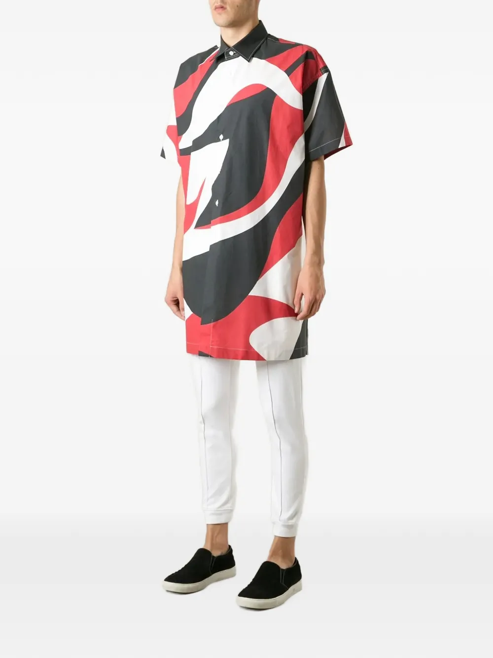 Alexander McQueen Overhemd met abstracte print Zwart