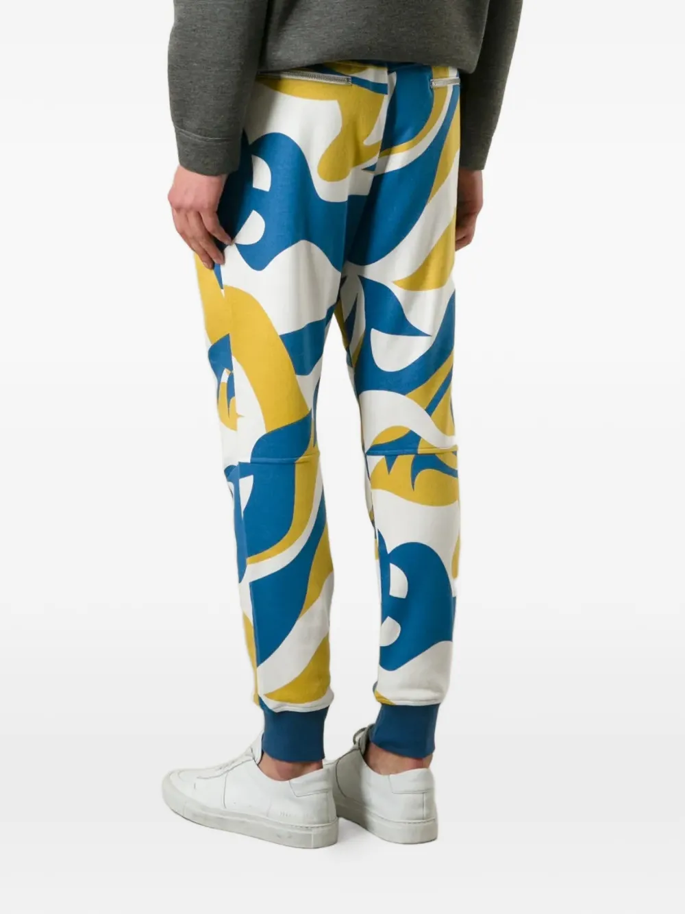 Alexander McQueen Trainingsbroek met abstracte print Geel