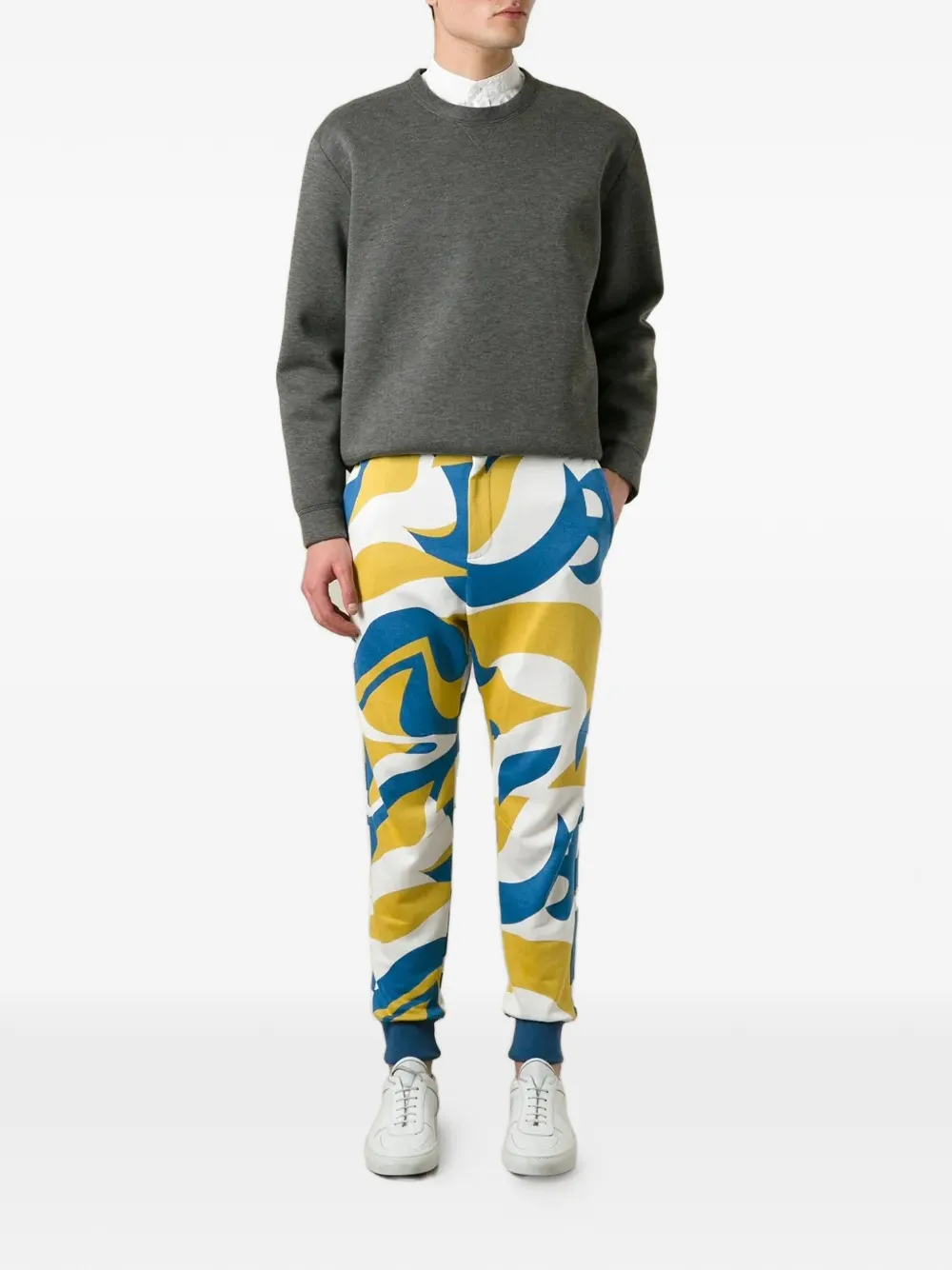 Alexander McQueen Trainingsbroek met abstracte print Geel
