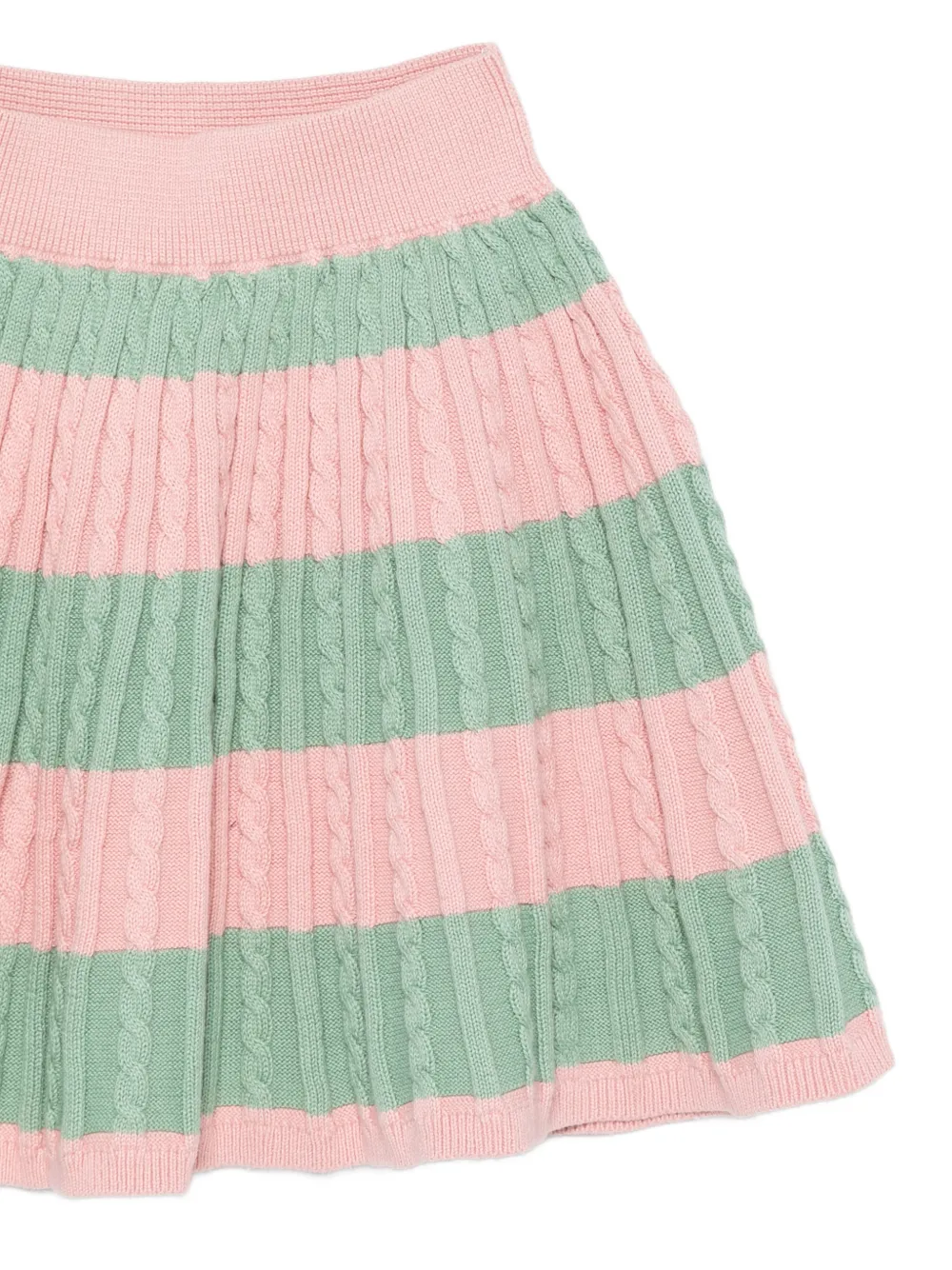 POLO RALPH LAUREN KIDS Kabelgebreide gestreepte rok set Roze