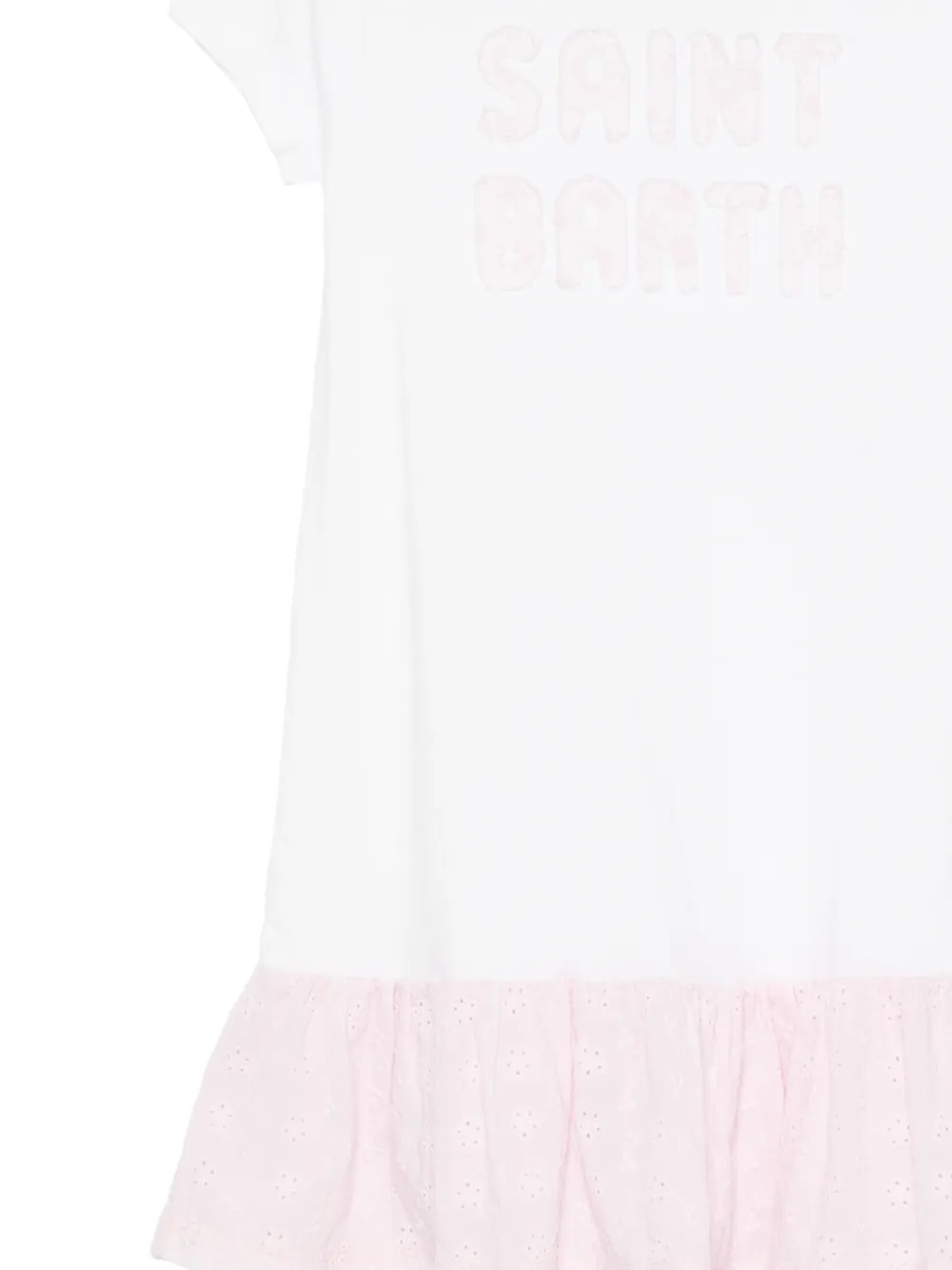 MC2 Saint Barth Kids Abbey broderie anglaise jurk met ruches Wit