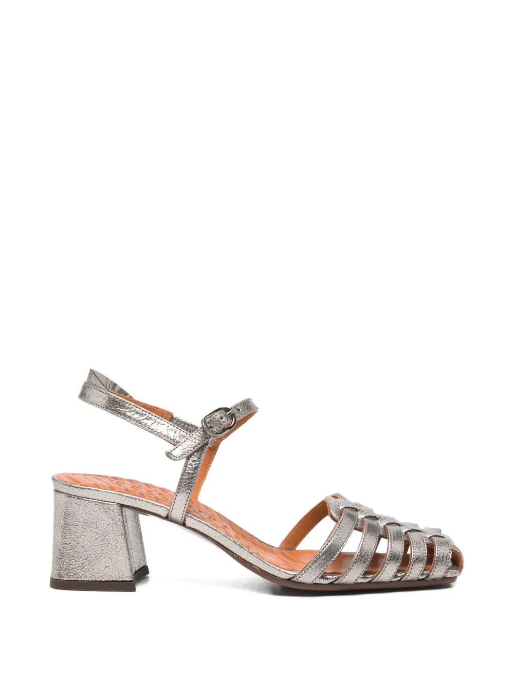 Chie Mihara Voku metallic cage sandals Zilver