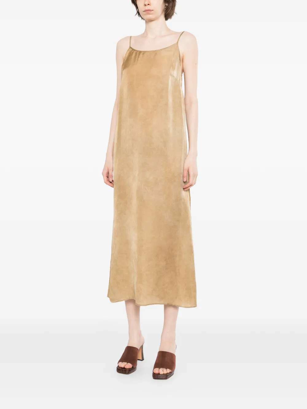 Uma Wang Anaya jurk met spaghettibandjes Beige