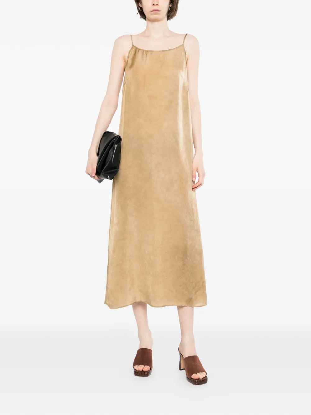Uma Wang Anaya jurk met spaghettibandjes Beige