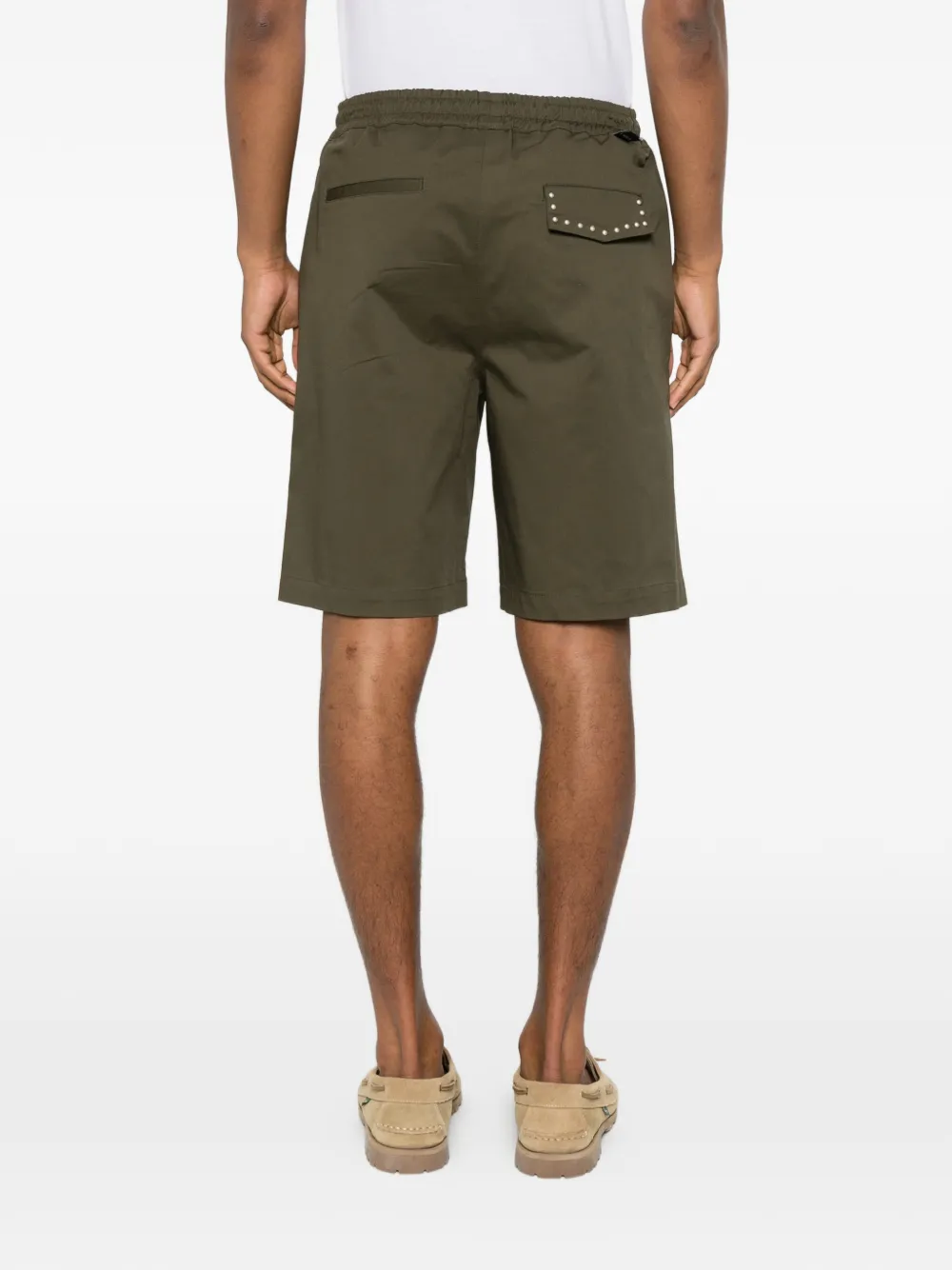 Low Brand George Coulisse shorts met trekkoord en studs Groen