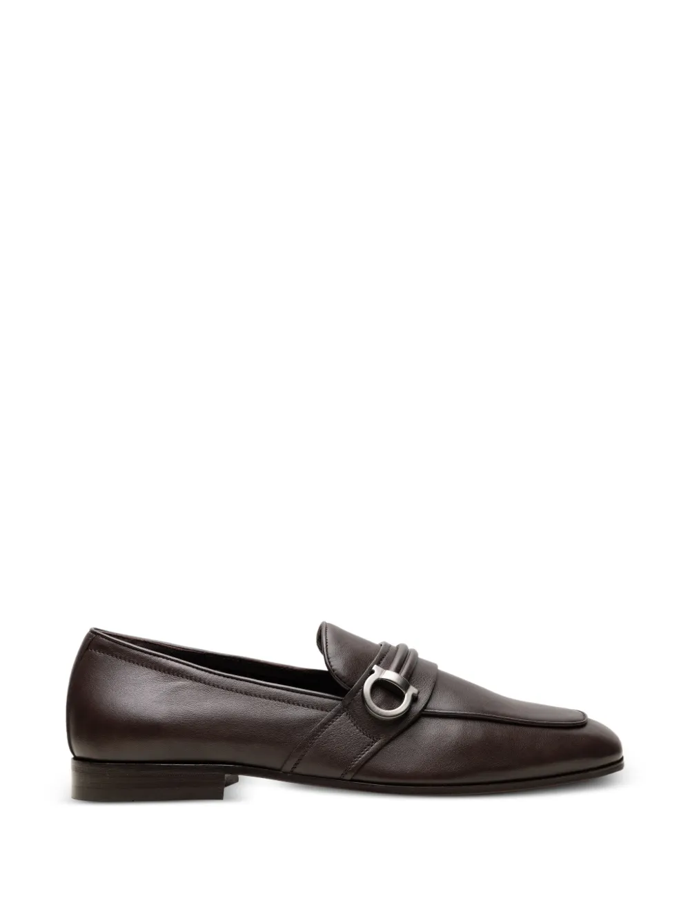 Ferragamo Gancini leather loafers - Marrone