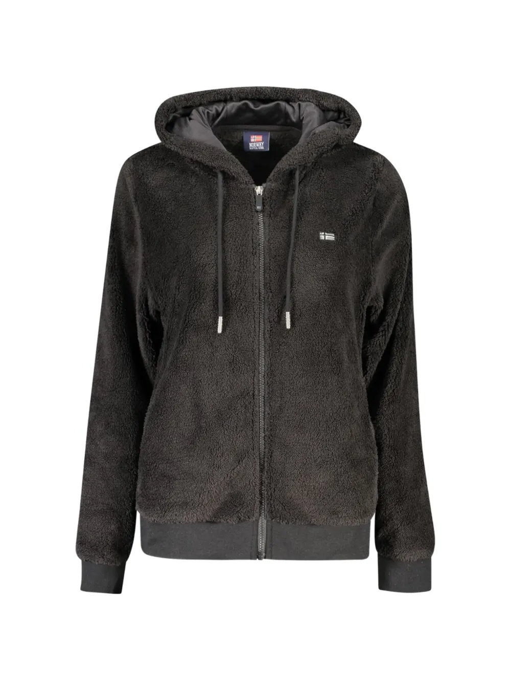 NORWAY 1963 fleece-texture zip-up hoodie - Schwarz