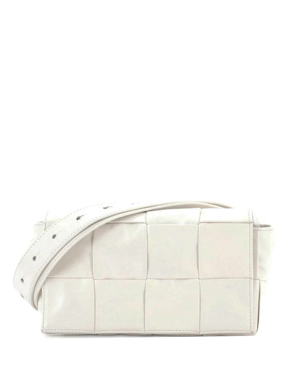 Bottega Veneta Pre-Owned Cassette Maxi Intrecciato Leather belt bag - Bianco