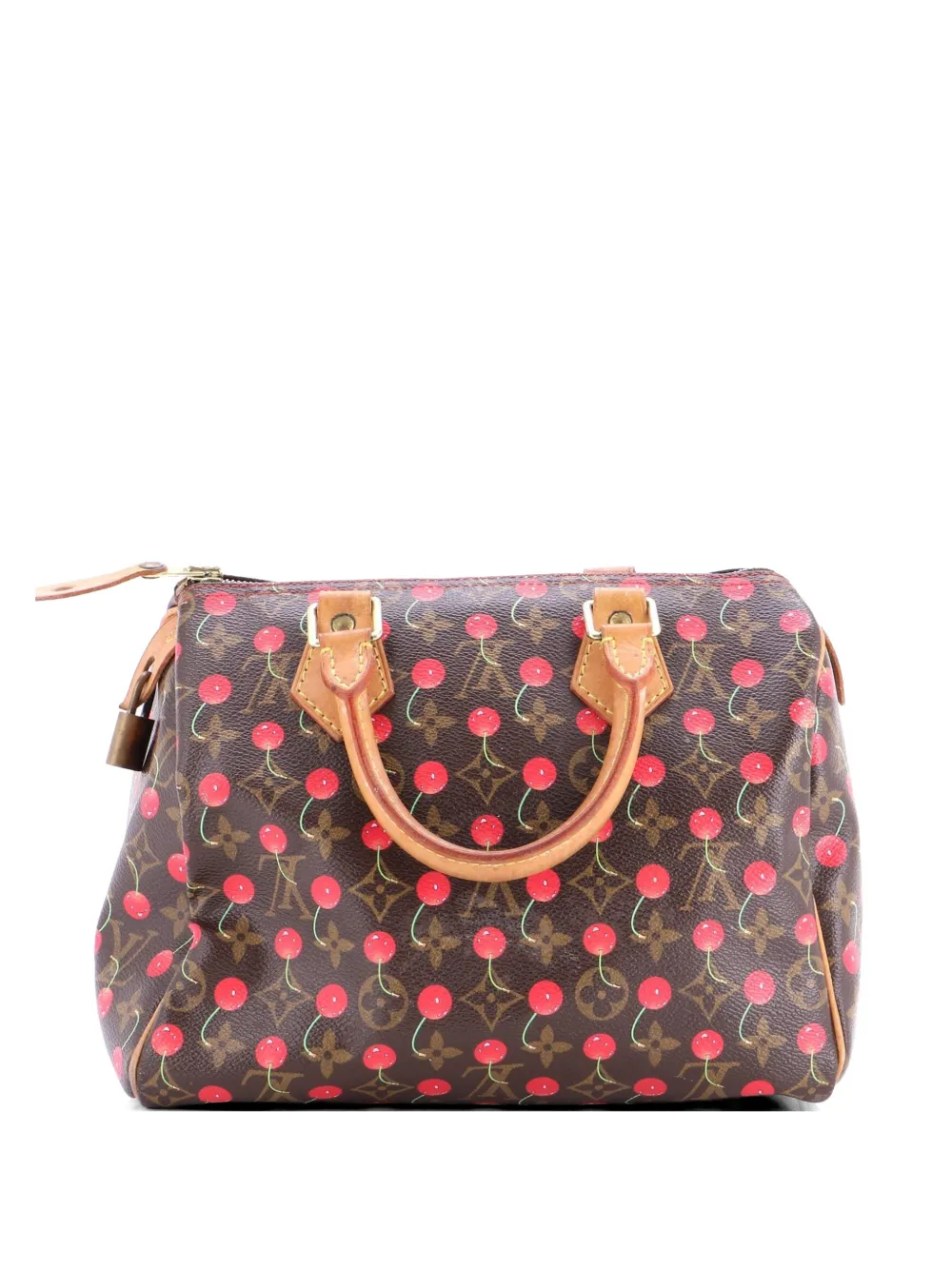 Louis Vuitton Speedy Limited Edition Satchel-Tasche mit Cerises-Monogramm 25cm in Braun Monogram-Leder