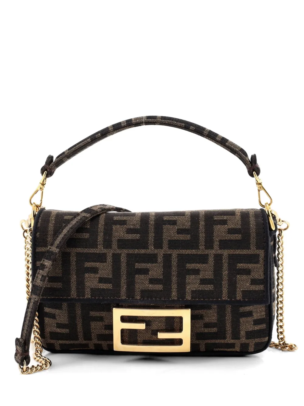 Fendi Pre-Owned Baguette NM Bag Zucca Canvas Mini crossbody bag - Marrone